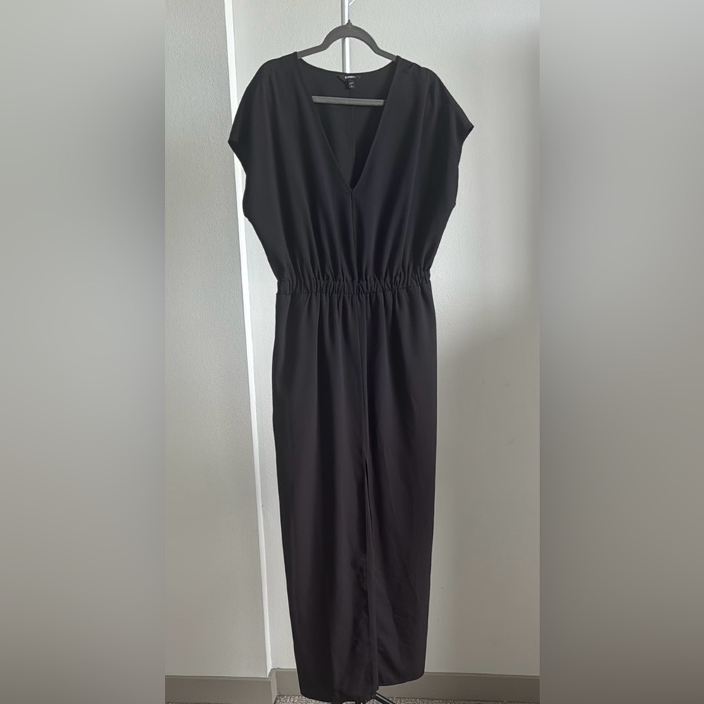 Express Black V-Neck Dolman Sleeve Maxi Dress